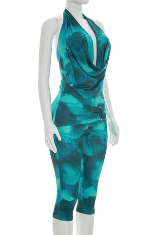 Halter Neck Pants Set