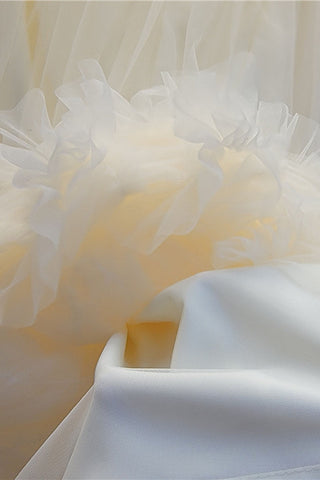 Tiered Ruffle Tulle Midi Skirt