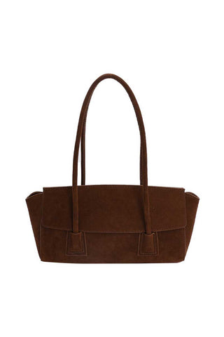 Suede Flap-Top Tote Bag