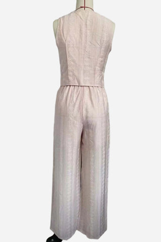 Lace-Up Sleeveless Wide-Leg Set