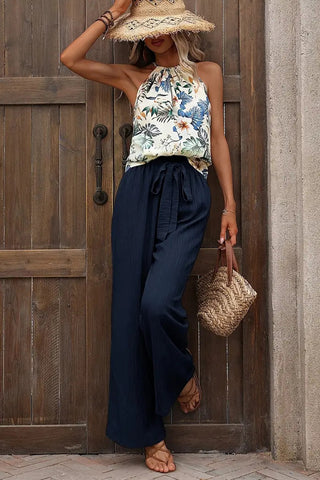 Printed Sleeveless Top & Pants Set