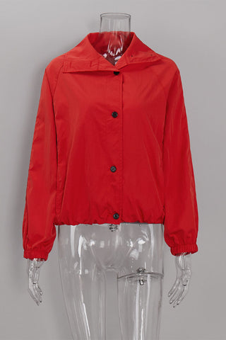 Stand-Collar Puff Sleeve Jacket