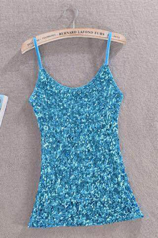 Sequin Scoop Neck Sleeveless Cami