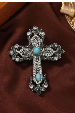 Crystal Cross Brooch