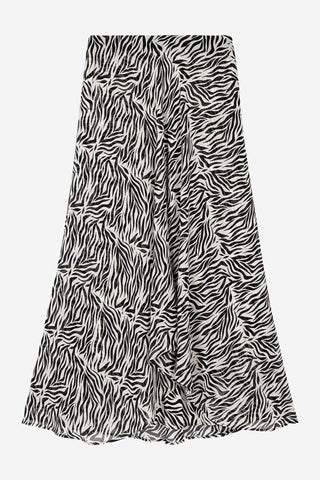 Wild Print Asymmetrical Maxi Skirt
