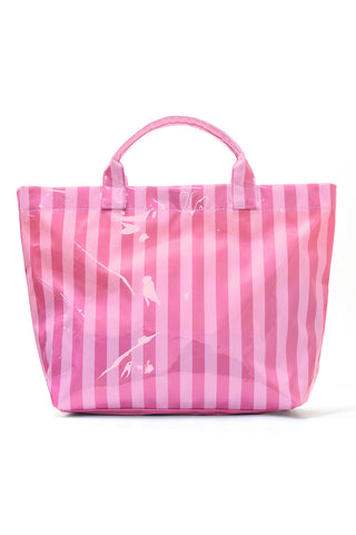 Striped Tote Bag with Glossy Finish