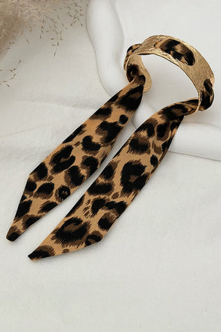 Leopard Print Tie Cuff Bracelet