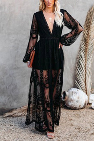 Lace Detail Maxi Dress