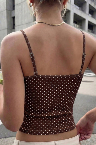 Polka Dot Scoop Neck Cami Top