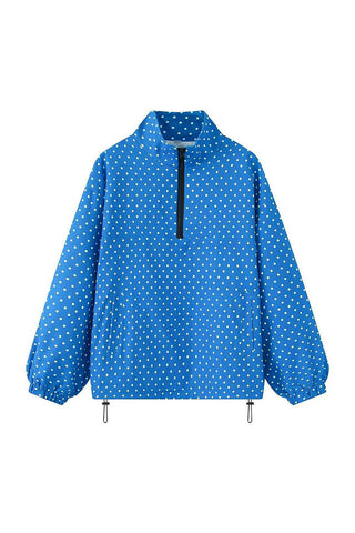 Polka Dot Half-Zip Pullover Jacket