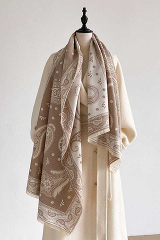 Paisley Print Fringed Scarf