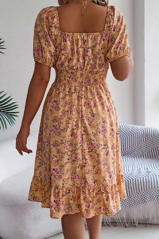 Off-Shoulder Smocked Casual Dress