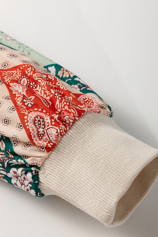 Patchwork Lantern Sleeve Top