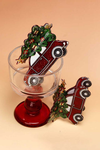 Christmas Tree & Truck Hair Claw Clip