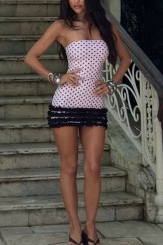 Polka Dot Tube Mini Dress