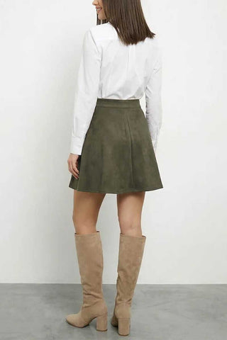 High-Waist A-Line Flare Mini Skirt