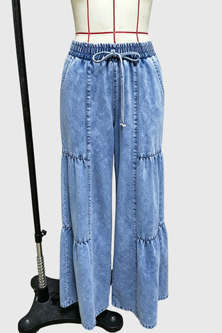 Drawstring Baggy Denim Pants