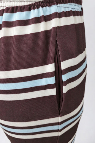 Striped Button Front Two Piece Set