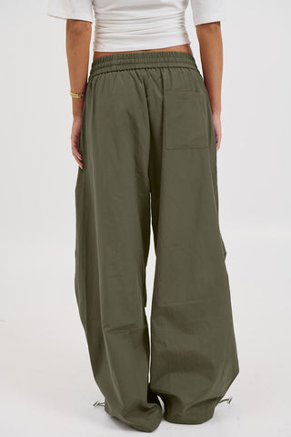Drawstring Wide-Leg Casual Pants