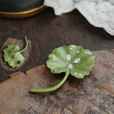 Floral Pearl Enamel Brooch