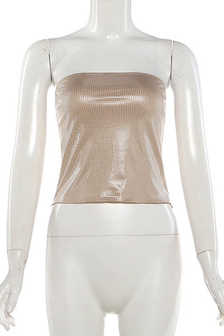 Sequin Strapless Crop Top