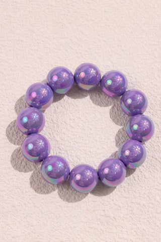 Iridescent Bead and Translucent Resin Bangle