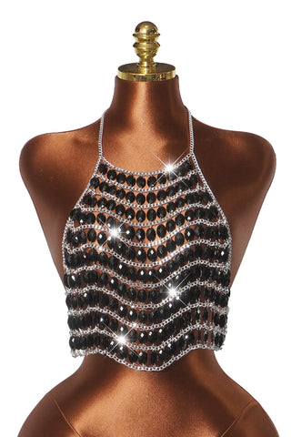 Beaded Halter Crop Top