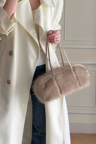 Faux Fur Top Handle Bag