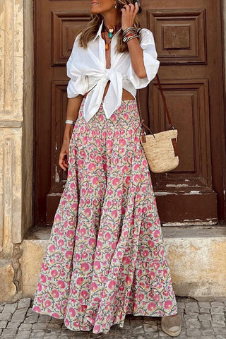 High-Waist Flowing Maxi Skirt