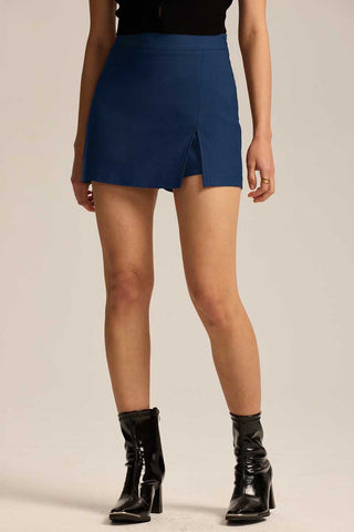 High-Waist Front Slit Mini Skirt