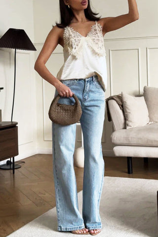 Lace Overlay V-Neck Cami