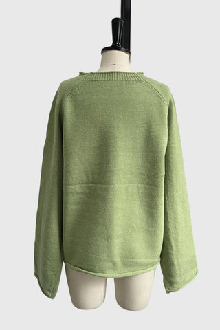 Fish Graphic Crew Neck Knit Sweater