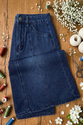 Sleek Denim A-Line Skirt