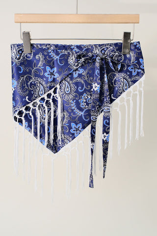 Elephant Print Fringe Scarf