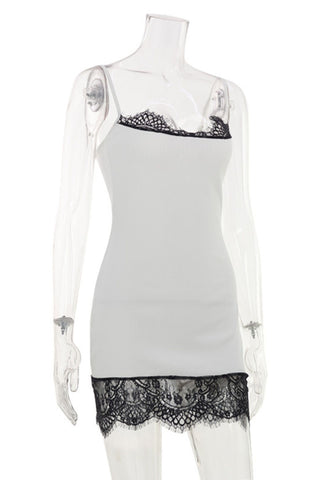 Lace Trim Bodycon Mini Dress