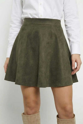 High-Waist A-Line Flare Mini Skirt