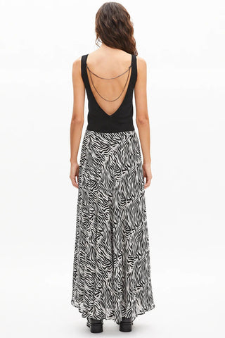 Wild Print Asymmetrical Maxi Skirt