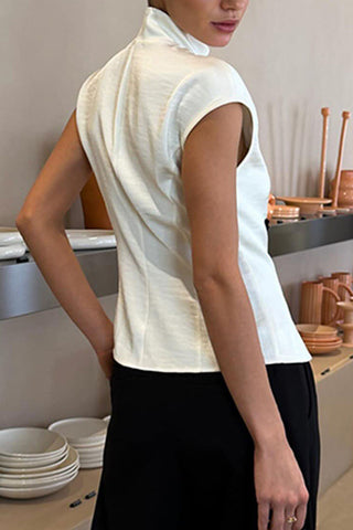 Mandarin Collar Frog Closure Top