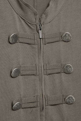 Military Shoulder Detail Zip Vest