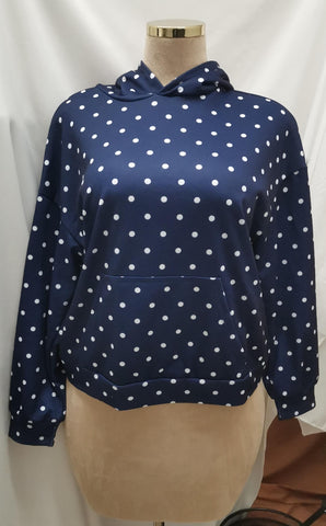 Polka Dot Hooded Sweatshirt