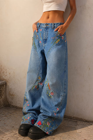 Floral Wide-Leg Pants