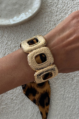 Leopard Print Tie Cuff Bracelet