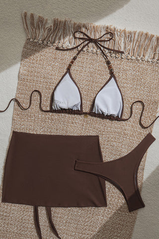 Stylish Bikini Set with Wrap Skirt