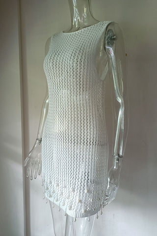 Sleeveless Mesh Vacation Dress