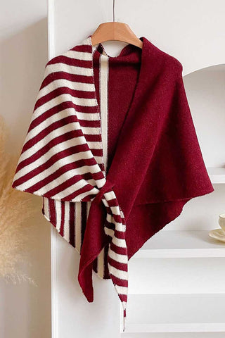 Knit Front-Tie Wrap Shawl