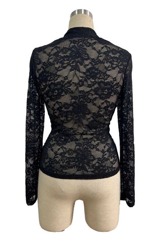 Lace Sleeve Ruched Sweetheart Top