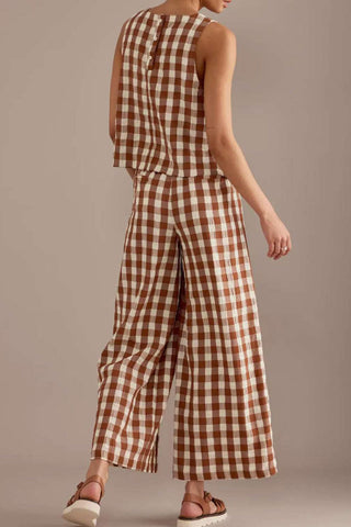 Checkered Two-Piece Pants Set