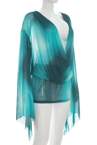 Draped Neck Skirt Set
