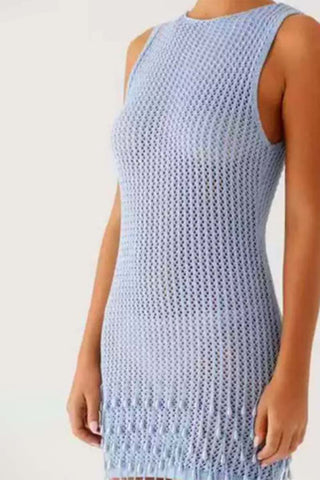 Sleeveless Mesh Vacation Dress
