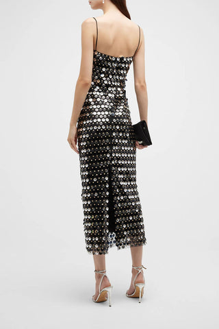 Sequin Spaghetti Strap Midi Dress
